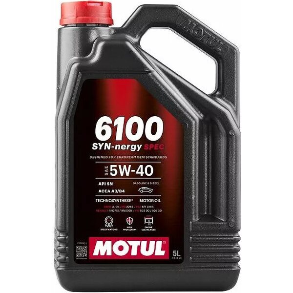 MOTUL Ulei de motor Technosynthesis® 6100 SYN-nergy Spec 5W-40 5L (ACEA A3/B4, API SN)